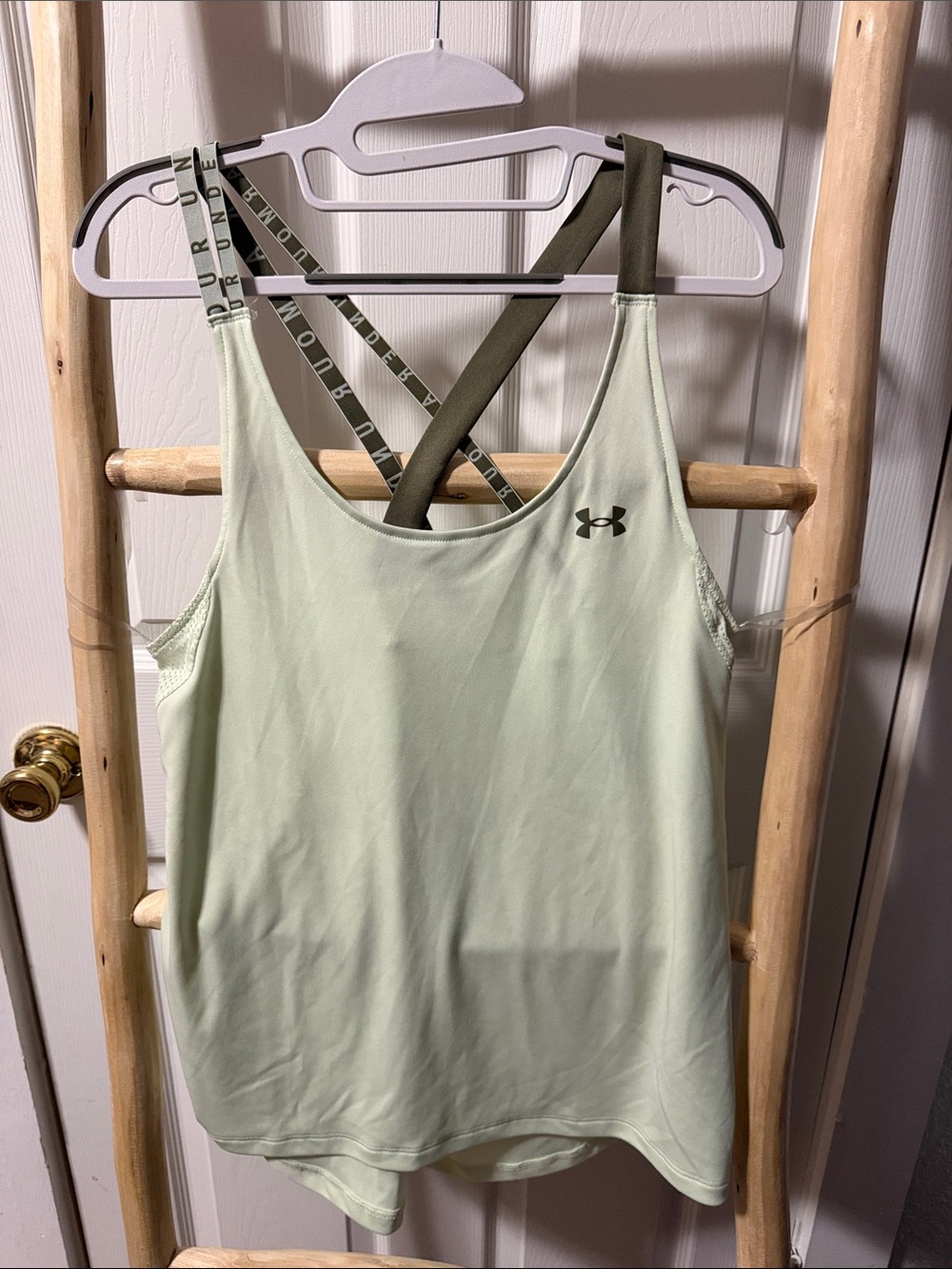 Under Armour Pale Green Crisscross-Strap Performance Tank